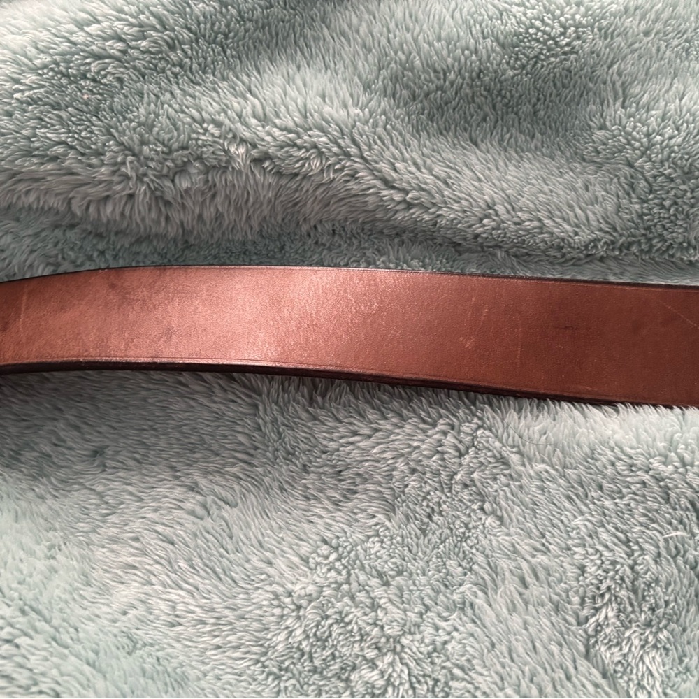 Polo by Ralph Lauren Tan Leather Belt with Bear Buckle - Picture 4 of 8